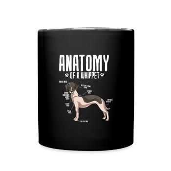 Whippet - Tasse einfarbig - Schwarz - Vorne