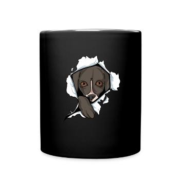 Whippet - Tasse einfarbig - Schwarz - Vorne