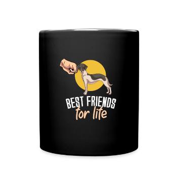 Whippet - Tasse einfarbig - Schwarz - Vorne