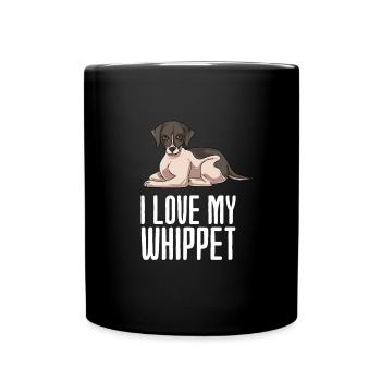 Whippet - Tasse einfarbig - Schwarz - Vorne