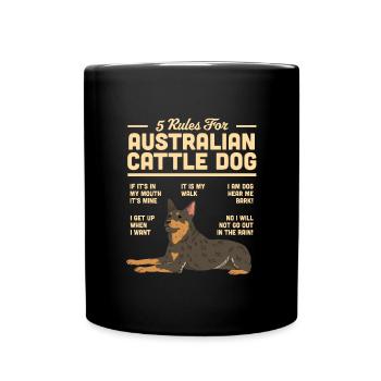 Australian Cattle Dog - Full Colour Mug - black - Front