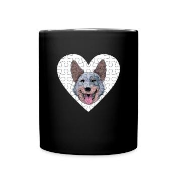 Australian Cattle Dog - Full Colour Mug - black - Front