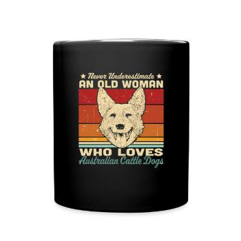 Australian Cattle Dog - Full Colour Mug - black - Front