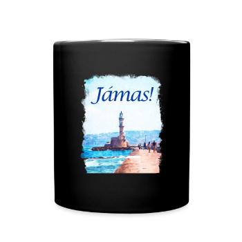 Cheers in Greek - Full Colour Mug - black - Front