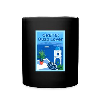 Crete Ouzo Lover - Tasse einfarbig - Schwarz - Vorne