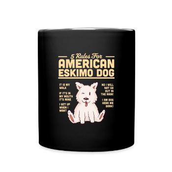American Eskimo Dog - Full Colour Mug - black - Front