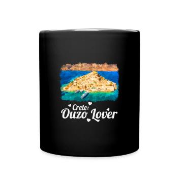 Crete Ouzo Lover - Tasse einfarbig - Schwarz - Vorne
