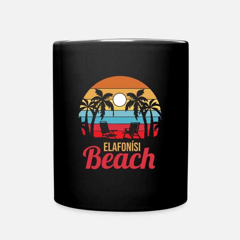 Elafonisi Beach - Full Colour Mug - black