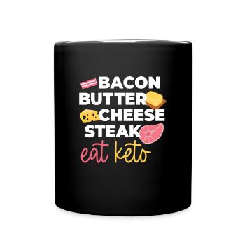 Eat Keto Gesundes Essen - Tasse einfarbig - Schwarz - Vorne