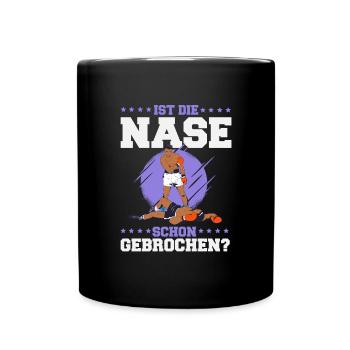 Ist die Nase schon gebrochen? - Tasse einfarbig - Schwarz - Vorne