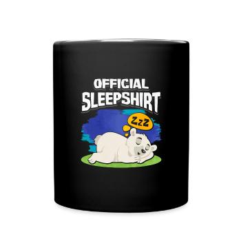 Offizielles Schlafshirt Eisbär - Tasse einfarbig - Schwarz - Vorne