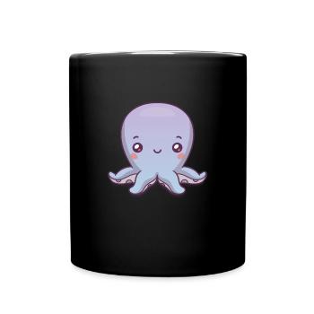 Octopus Cute Cute Kids Octopus - Full Colour Mug - black - Front