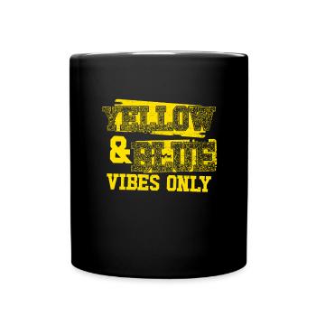 Gelbe und blaue Vibes nur Sportmannschaft M�nner - Tasse einfarbig - Schwarz - Vorne