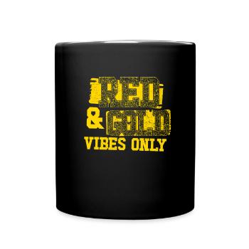 Rote und goldene Vibes nur Sportmannschaft M�nner - Tasse einfarbig - Schwarz - Vorne