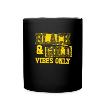 Schwarz -Gold -Stimmung nur Sportmannschaft M�nner - Tasse einfarbig - Schwarz - Vorne