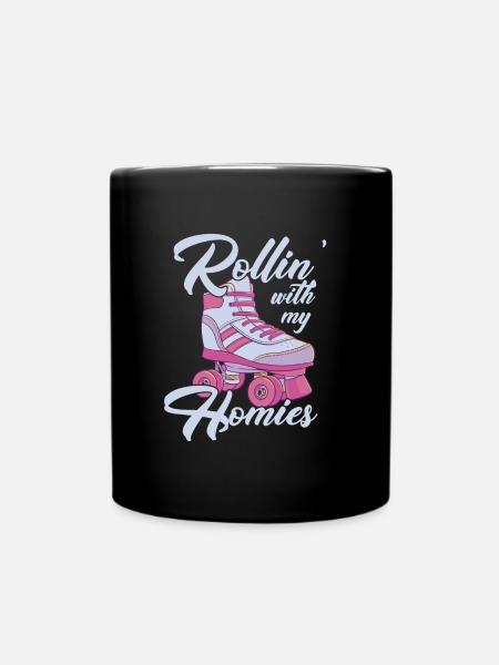 Rollin 'mit meinem Homies Roller Derby Roller Skat - Tasse einfarbig - Schwarz