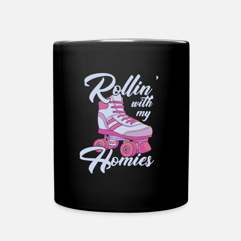 Rollin 'mit meinem Homies Roller Derby Roller Skat - Tasse einfarbig - Schwarz