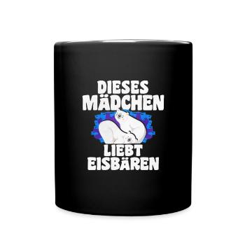 Dieses Mädchen Liebt Eisbären - Tasse einfarbig - Schwarz - Vorne