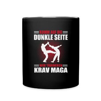 Wir trainieren Krav Maga - Tasse einfarbig - Schwarz - Vorne