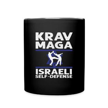 Krav Maga Israeli Self Defense - Tasse einfarbig - Schwarz - Vorne