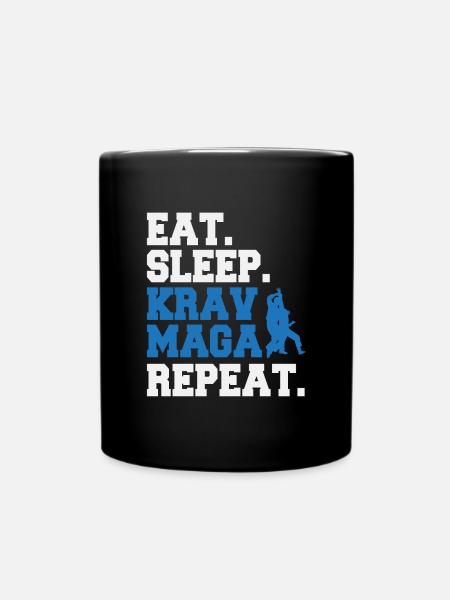 Manger Sommeil Krav Maga Répéter - Mug uni - noir