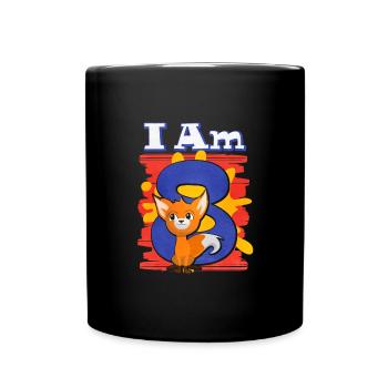 Ich Bin 8 Fuchs - Tasse einfarbig - Schwarz - Vorne