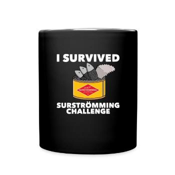 Ich �berlebte den Surestromming schwedisch - Tasse einfarbig - Schwarz - Vorne