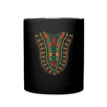 Dashiki Print Kente Stoff Ethnischer Stolz Kente - Tasse einfarbig - Schwarz - Vorne