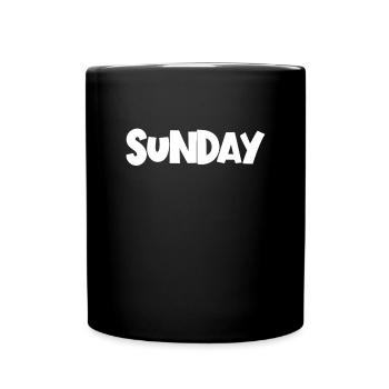 Sonntag der Woche minimalistischer lustiger Sonnta - Tasse einfarbig - Schwarz - Vorne
