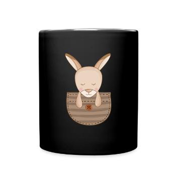 Cute Kangaroo Pouch Kangaroos - Full Colour Mug - black - Front
