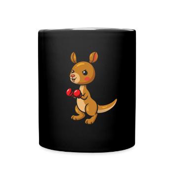 Cute Kangaroo Boxing Kangaroos - Full Colour Mug - black - Front