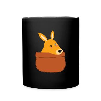 Cute Kangaroo Pouch Kangaroos - Full Colour Mug - black - Front