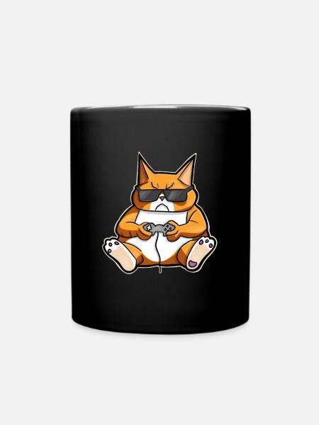 Gaming Cat Gamer Gamers Gamers Gamers - Mug uni - noir