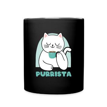 Purrista Kaffee Rösten Kaffee Katze - Tasse einfarbig - Schwarz - Vorne