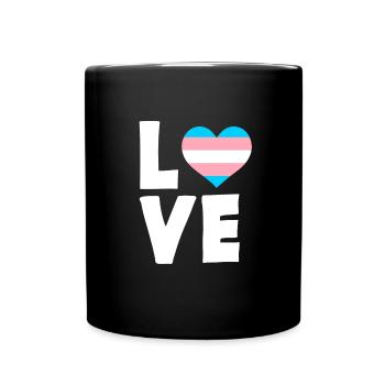 Trans Transgender Pride Flagge - Tasse einfarbig - Schwarz - Vorne