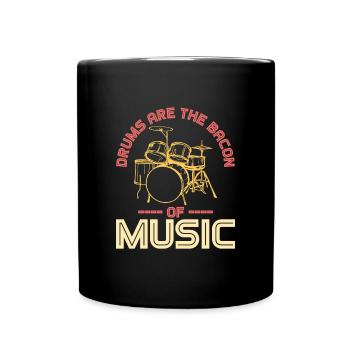 Drums Are Bacon Schlagzeug - Full Colour Mug - black - Front
