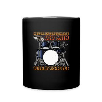 Vieil homme avec batterie - Mug uni - noir - Devant