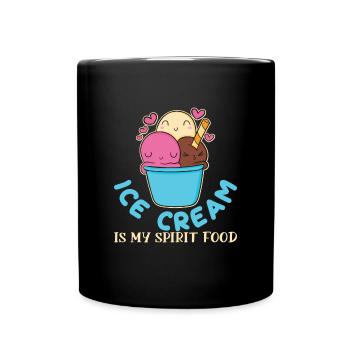Ice Cream Spirit Food Eiscreme Eis - Full Colour Mug - black - Front