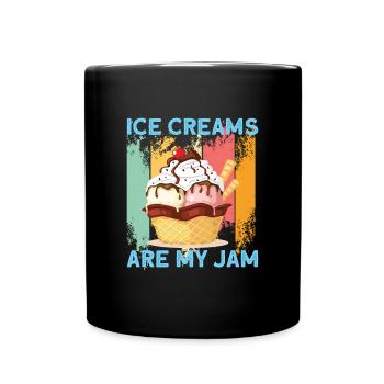 Ice Cream Are My Jam Eiscreme Eis - Full Colour Mug - black - Front