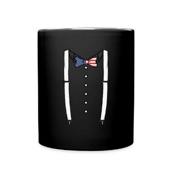 USA Flagge Fliege Hosentr�ger Cummerbund Tuxedo - Tasse einfarbig - Schwarz - Vorne
