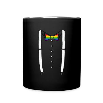 Regenbogen Bowtie Hosentr�ger Cummerbund Tuxedo Bo - Tasse einfarbig - Schwarz - Vorne