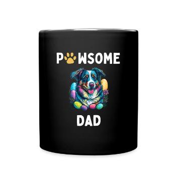 Berger australien Chasseur d’œufs de Pâques Costume de papa - Mug uni - noir - Devant