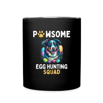 Australian Shepherd Easter Egg Hunting Squad Match - Full Colour Mug - black - Front