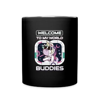Welcome To My World VR Gaming Games - Full Colour Mug - black - Front