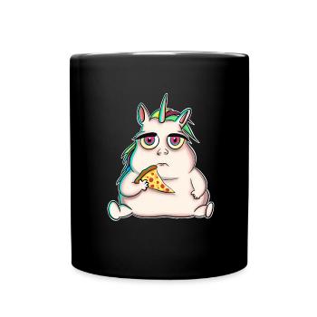 Unicorn Pizza - Full Colour Mug - black - Front