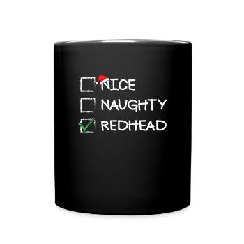 �ne freche Redhead -Ingwer -Weihnachtsliste - Tasse einfarbig - Schwarz - Vorne