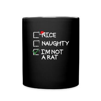 �ne ungezogene Ich bin keine ratte lustige Weih - Tasse einfarbig - Schwarz - Vorne