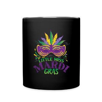 Little Miss Mardi Gras Girls Mardi Gras Prinzessin - Tasse einfarbig - Schwarz - Vorne