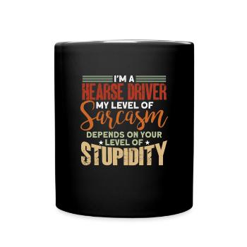 Drôle de chauffeur de corbillard disant cadeau - Mug uni - noir - Devant