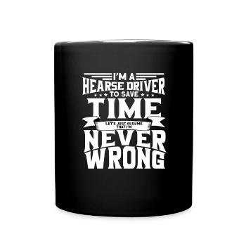 Drôle de chauffeur de corbillard disant cadeau - Mug uni - noir - Devant